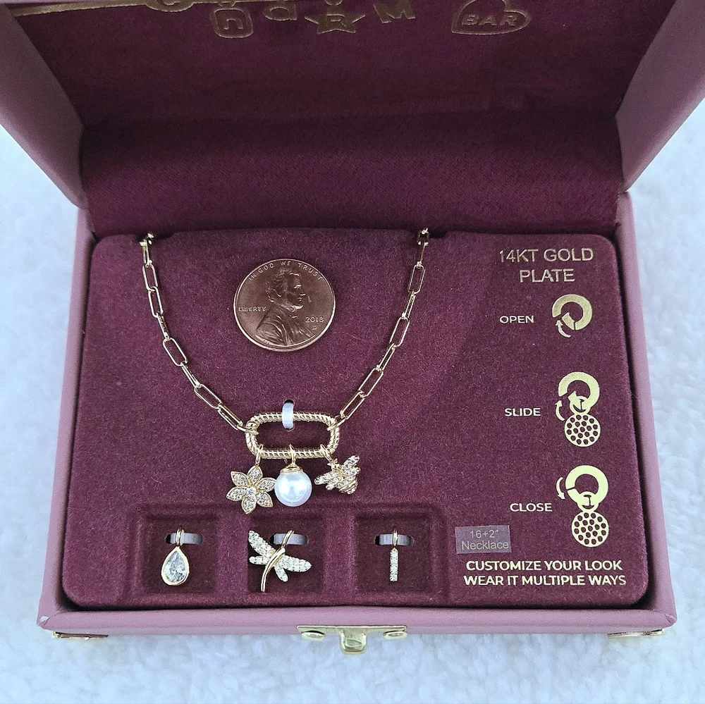 Charm Bar Interchangeable Charms Necklace - NIB - Picture 3 of 16